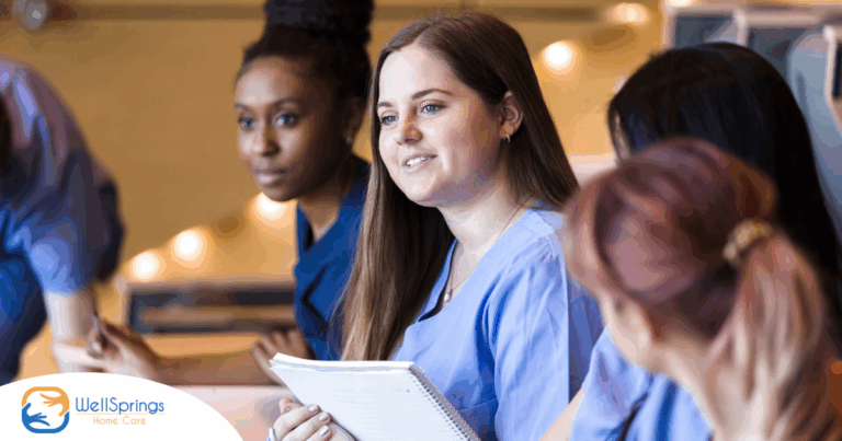 Nursing students like these may benefit from a professional caregiving job that provides experience for their chosen field.